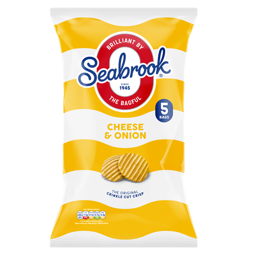 Seabrook Crinkle Cheese & Onion (5 x 25g) x 8