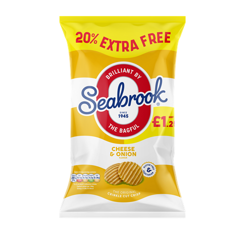 Seabrook Crinkle Cheese & Onion £1.25 PMP 84g x 12