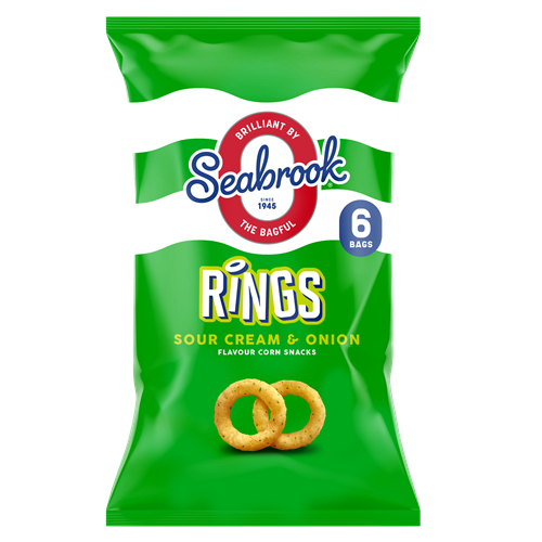 Seabrook Rings Sour Cream & Onion (6 x 16g) x 10