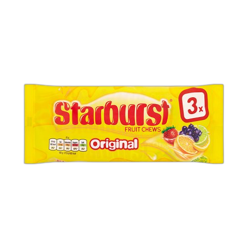 Starburst Original Fruit Chews Sweets Multipack 3x45g (3x36 Packs)