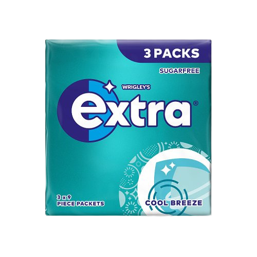 Extra Cool Breeze Sugar Free Chewing Gum x3 Packs (1x20)