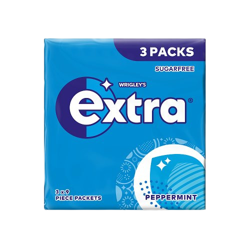 Extra Peppermint Chewing Gum Sugar Free Multipack 3x9 Pieces (3x20x3 Packs)