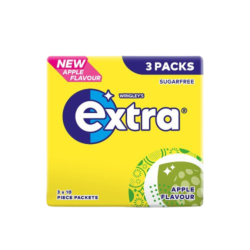 Extra Apple Sugar Free Multipack Chewing Gum x3 Packs (1x20)