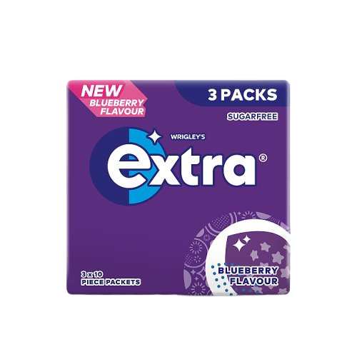 Extra Blueberry Sugar Free Multipack Chewing Gum x3 Packs (1x20)