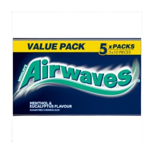 Airwaves Sugar Free Multipack Chewing Gum x5 Packs (1x24)