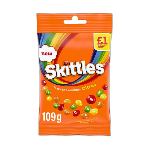 Skittles Citrus Vegan Sweets Pouch 109g x14 Bags
