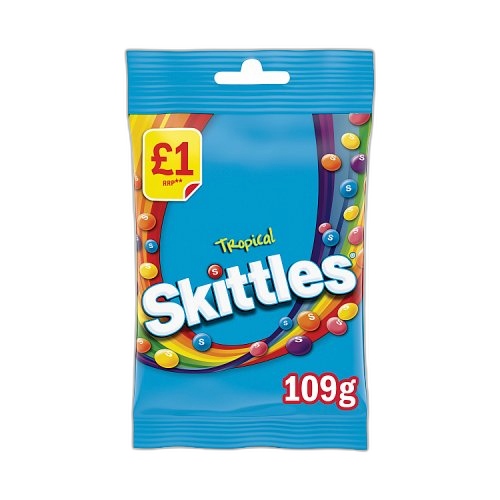 Skittles Tropical Sweets £1 PMP Treat Bag 109g (1x12 Bags)
