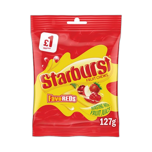 Starburst Fave Reds Sweets £1 PMP 127g (1x12 Packs)