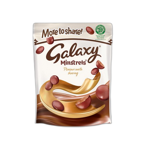 Galaxy Minstrels Milk Chocolate Buttons Sharing Pouch 195g (1x14)