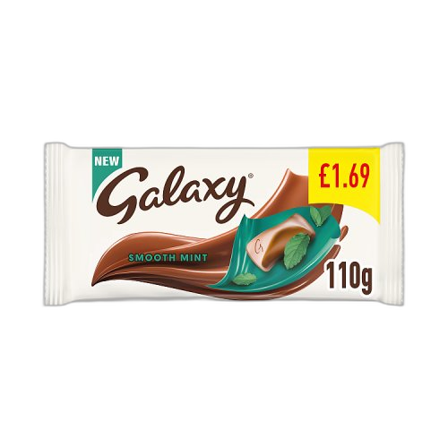 Galaxy Smooth Mint Chocolate Bar 110g (1x24 Bars)