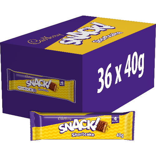 Cadbury Snack Shortcake Chocolate Biscuit 40g (36 Pack)