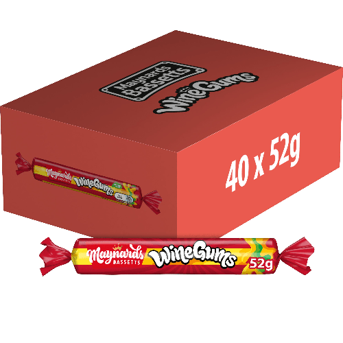 Maynards Bassetts Wine Gums Sweets Roll 52g (40 Pack)