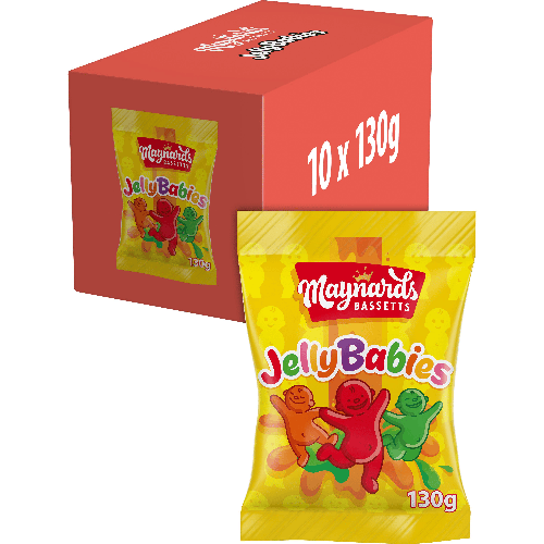 Maynards Bassetts Jelly Babies Sweets Bag 130g (10 Pack)