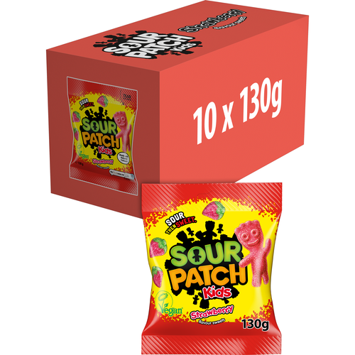 Sour Patch Kids Strawberry Sweets Bag 130g (10 Pack)