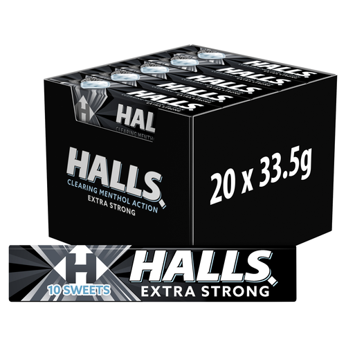 Halls Extra Strong Lozenges Roll 33.5g (20 Pack)