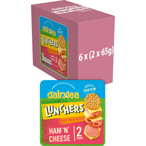 Dairylea Lunchers Ham n Cheese 2×65g (6 Pack)