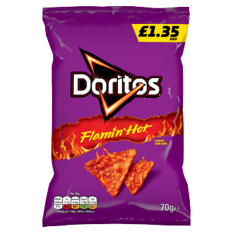 Doritos Extra Flamin’ Hot 70g PMP £1.35