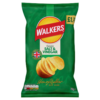 Walkers Salt & Vinegar 70g PMP £1.35