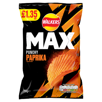 Walkers Max Paprika 70g PMP £1.35