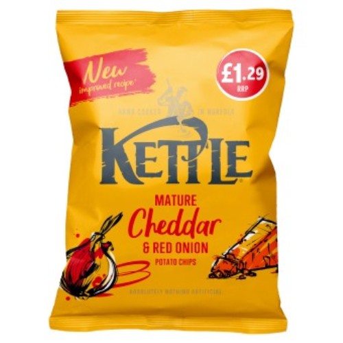 Kettle Mature Cheddar & Red Onion 80g PMP £1.29 (HFSS Compliant)
